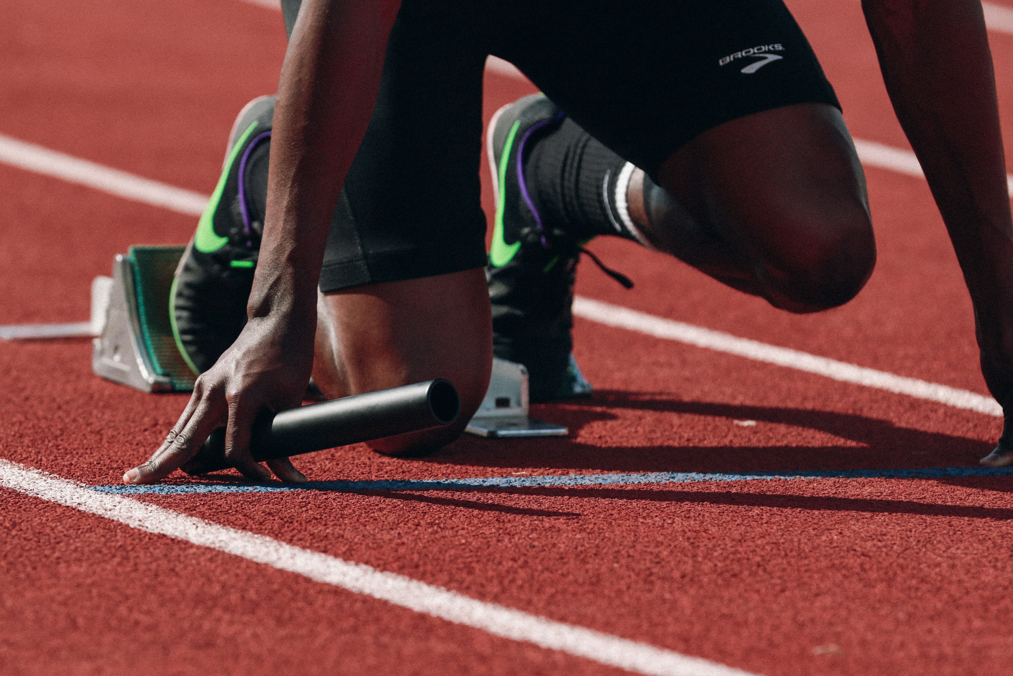 A runner on a running track